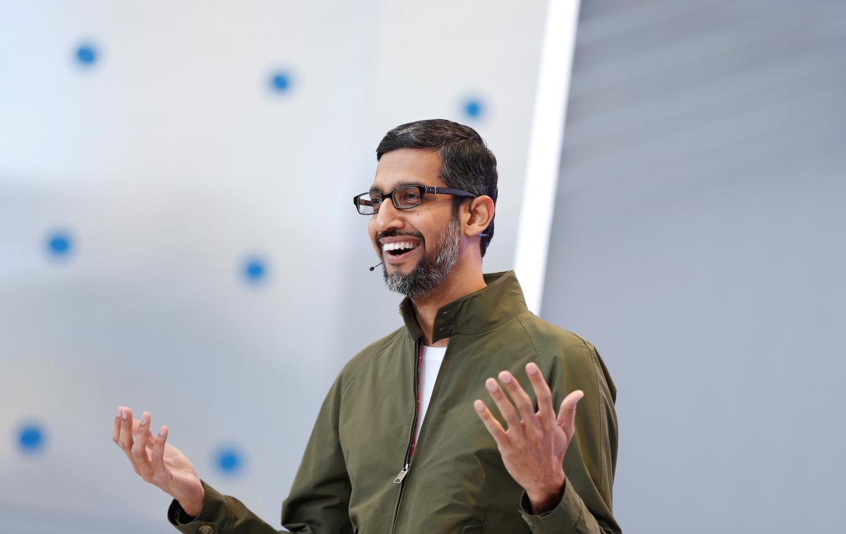 Sundar Pichai | Prvi mož Googla Sundar Pichai je objavil, da bo zaposlenim v Googlu omogočil delo od doma do konca leta. | Foto Reuters