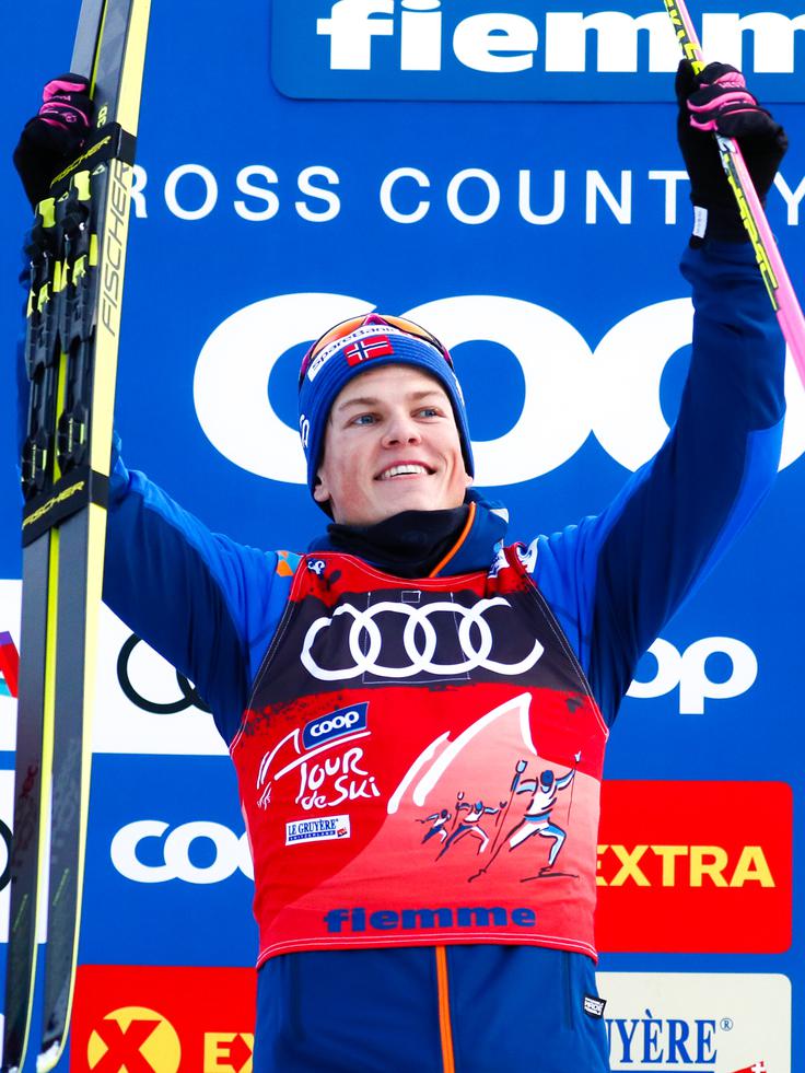 Johannes Hoesflot Klaebo je slavil v moški konkurenci. | Foto: Getty Images