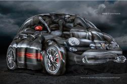 Fiat 500 abarth cabrio iz modelov, poslikanih z barvo