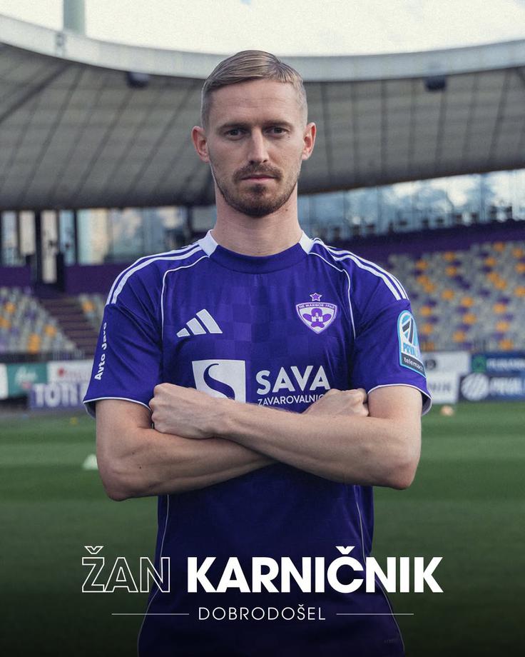 Žan Karničnik je celjski dres zamenjal za vijoličasto barvo Maribora. | Foto: NK Maribor