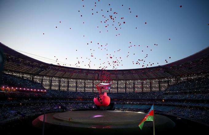 Olimpijski štadion v Bakuju, ki sprejme 68.700 gledalcev, so odprli junija 2015. | Foto: Getty Images