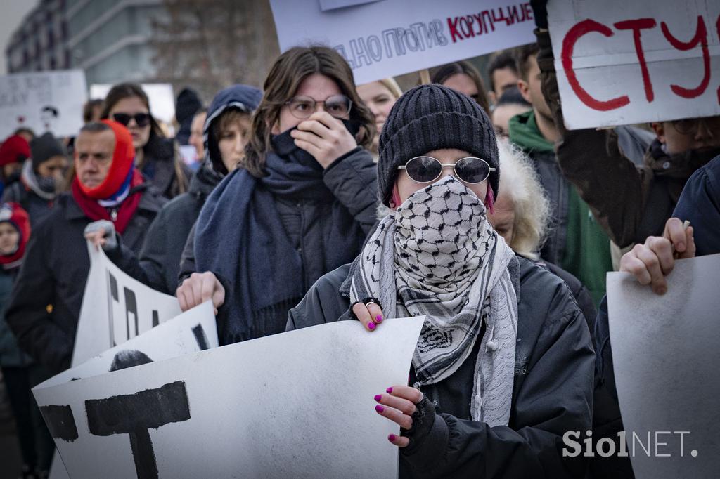 Shod v podporo študentov v Srbiji