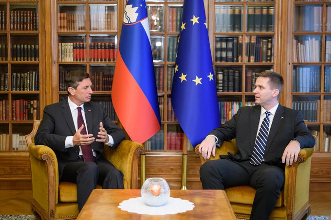 Predsednik države Borut Pahor in vodja poslancev SMC Igor Zorčič | Foto: STA ,