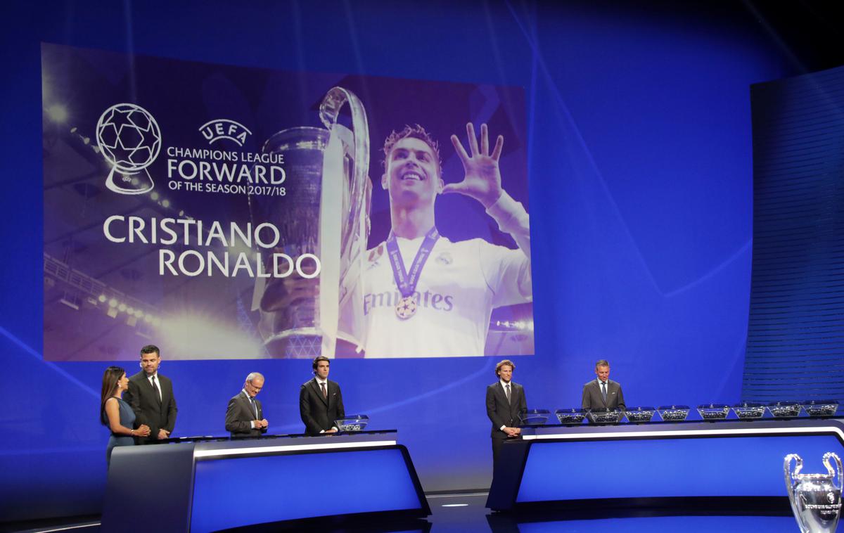 Cristiano Ronaldo | Cristiano Ronaldo se je včeraj v Monaku pojavil samo na zaslonu. | Foto Reuters
