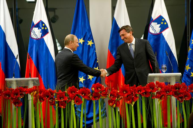 Vladimir Putin je lani prišel na obisk v Slovenijo, zdaj Pahor vrača obisk. | Foto: Matej Leskovšek
