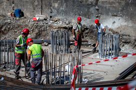 Gradbišče nadomestnega železniškega nadvoza na Dunajski