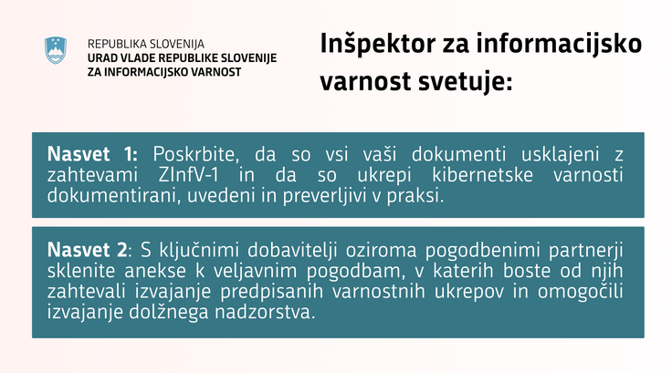Nasveti inšpekcije za informacijsko varnost | Foto: Urad Vlade Republike Slovenije za informacijsko varnost