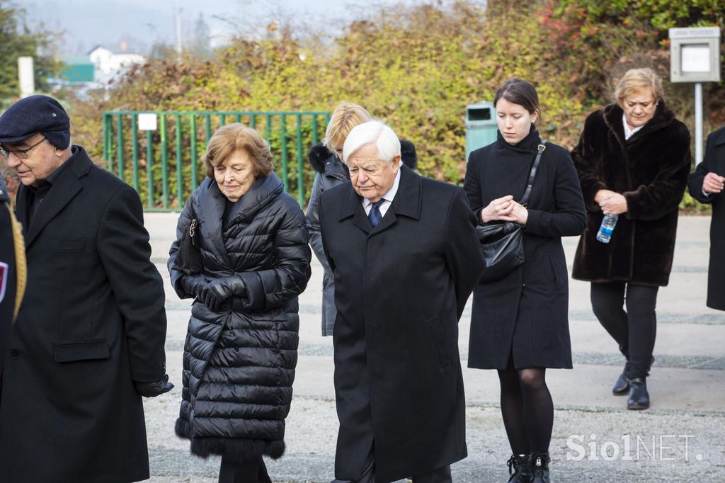 Pogreb slovenskega politika, pravnika in gospodarstvenika Janeza Zemljariča z vojaškimi častmi. Milan Kučan