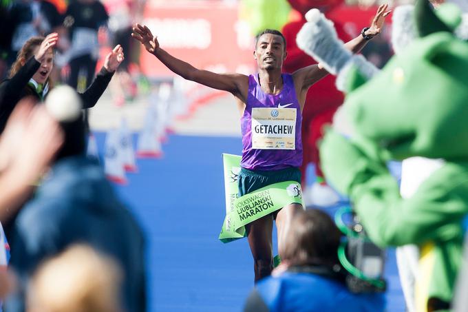 Etiopijec Limenih Getachew je s časom 2;08:19 rekorder ljubljanske trase. | Foto: Urban Urbanc/Sportida