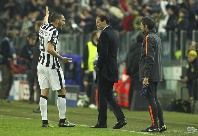 Branilec se ni prvič sprl s trenerjem Juventusa Allegrijem. | Foto: Guliverimage/Getty Images