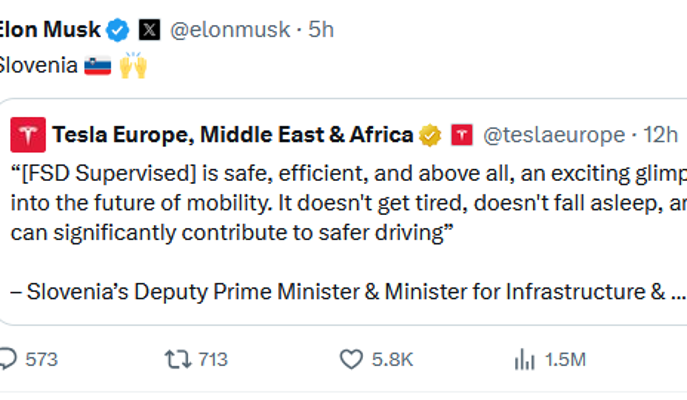 Elon Musk navdušen nad odločitvijo Slovenije