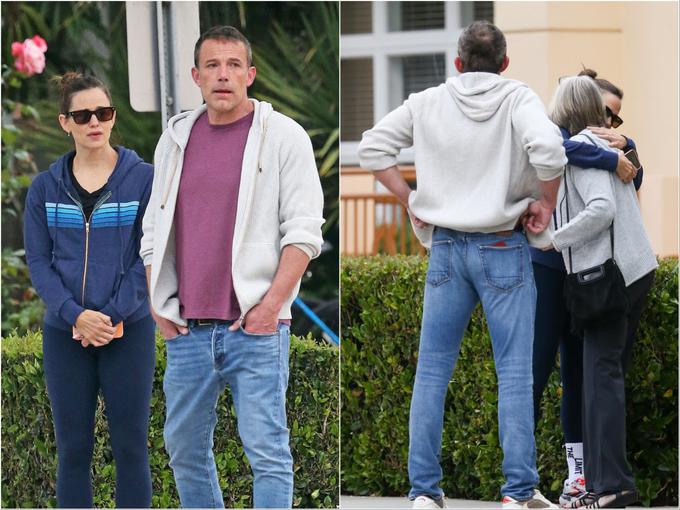 Jennifer Garner in Ben Affleck sta sina skupaj pospremila v šolo, z njimi je bila tudi Affleckova mama, ki jo je Garnerjeva prisrčno objela. | Foto: Profimedia