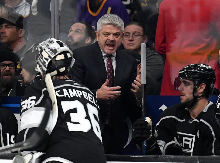 Los Angeles Kings Carolina Hurricanes Todd McLellan Todd McLellan je bil zadovoljen z igro kraljev v napadu. | Foto: Getty Images