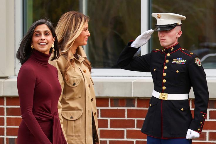 Melania Trump, Usha Vance, marinci, oporišče, obisk, Severna Karolina | Foto: Reuters