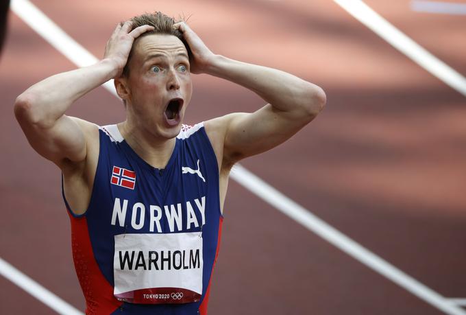 Norvežan Karsten Warholm je lastnik svetovnega rekorda v teku na 400 m z ovirami. Rekorden čas 45,94 sekunde je odtekel v finalu olimpijskih iger v Tokiu. | Foto: Reuters