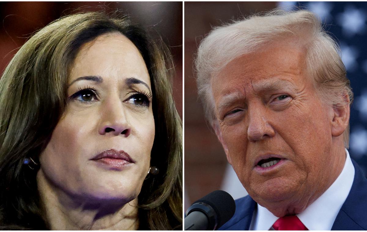 Kamala Harris. Donald Trump. | 5. novembra se bosta Kamala Harris in Donald Trump pomerila za stolček v ovalni pisarni Bele hiše. | Foto Reuters