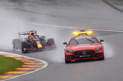 Verstappen po vsega dveh krogih zmagovalec deževne sage v Belgiji