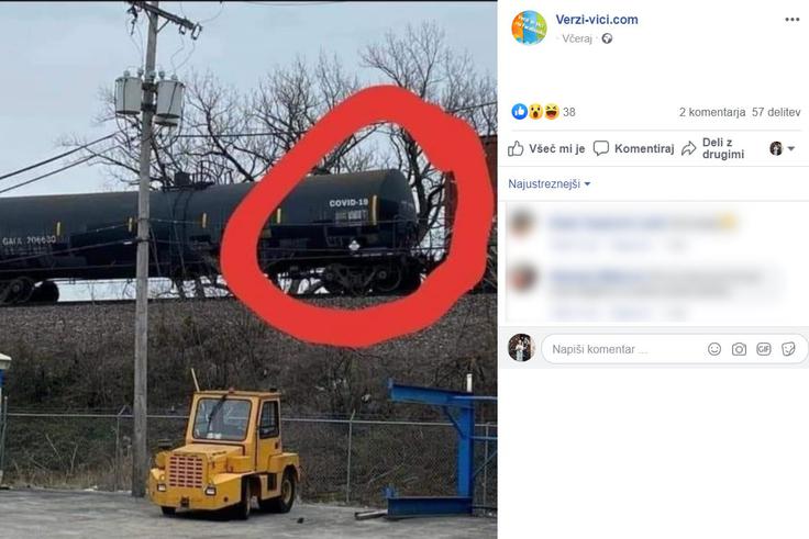 Fotografijo železniškega vagona je v zadnjem tednu delilo več sto slovenskih uporabnikov Facebooka.  | Foto: Matic Tomšič / Posnetek zaslona