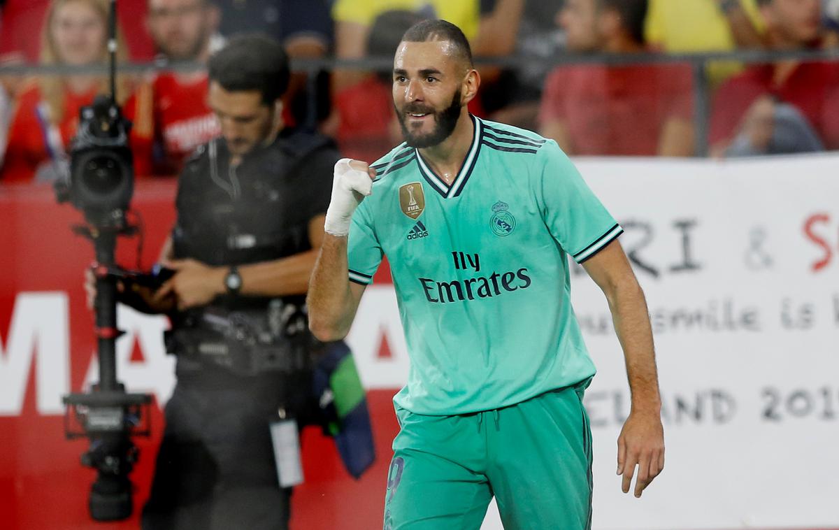 Karim Benzema | Karimu Benzemaju gre na začetku nove sezone zelo dobro. Zdaj je odločil tudi derbi v Andaluziji. | Foto Reuters