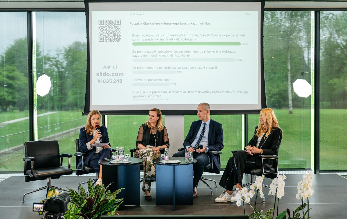 Triglav, kariera po karieri | Med 150 sodelujočimi športnicami in športniki, trenerji ter predstavniki zvez, klubov in preostalih partnerjev so nekateri izmed njih na letošnji konferenci Kariera po karieri spregovorili tudi o svojih izkušnjah in rešitvah, ki delujejo. | Foto Zavarovalnica Triglav