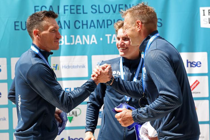 Luka Božič, Žiga Lin Hočevar in Benjamin Savšek. | Foto: Aleš Fevžer