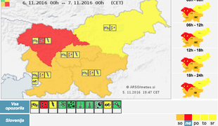 Za severozahod države razglašen rdeči alarm. Grozijo poplave in zemeljski plazovi.