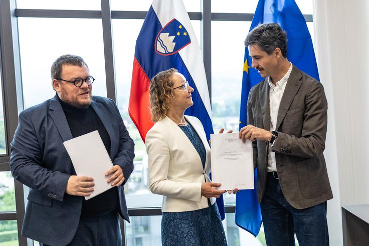 Luka Mesec Luko Mescem, Simon Maljevec in Mateja Ribič | Foto: Ana Kovač