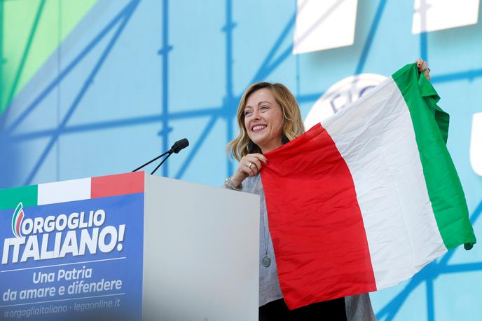 Giorgia Meloni | Melonijeva je v soboto prisegla kot prva italijanska premierka. | Foto Reuters