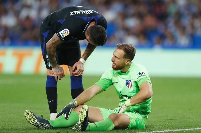 Jan Oblak | V tej sezoni v skupinskem delu lige prvakov igrajo štirje Slovenci. To so Samir Handanović (Inter), Kevin Kampl (Leipzig), Benjamin Šeško (Salzburg) in Jan Oblak (Atletico), ki je na zadnji tekmi v San Sebastianu staknil poškodbo. | Foto Guliverimage