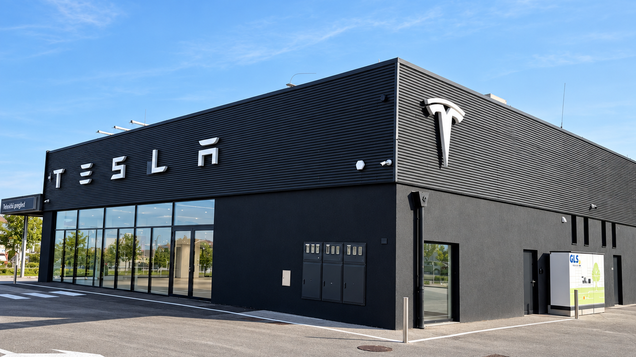 Tesla od zdaj tudi v Mariboru, to je pogled na zunanjost stavbe #foto
