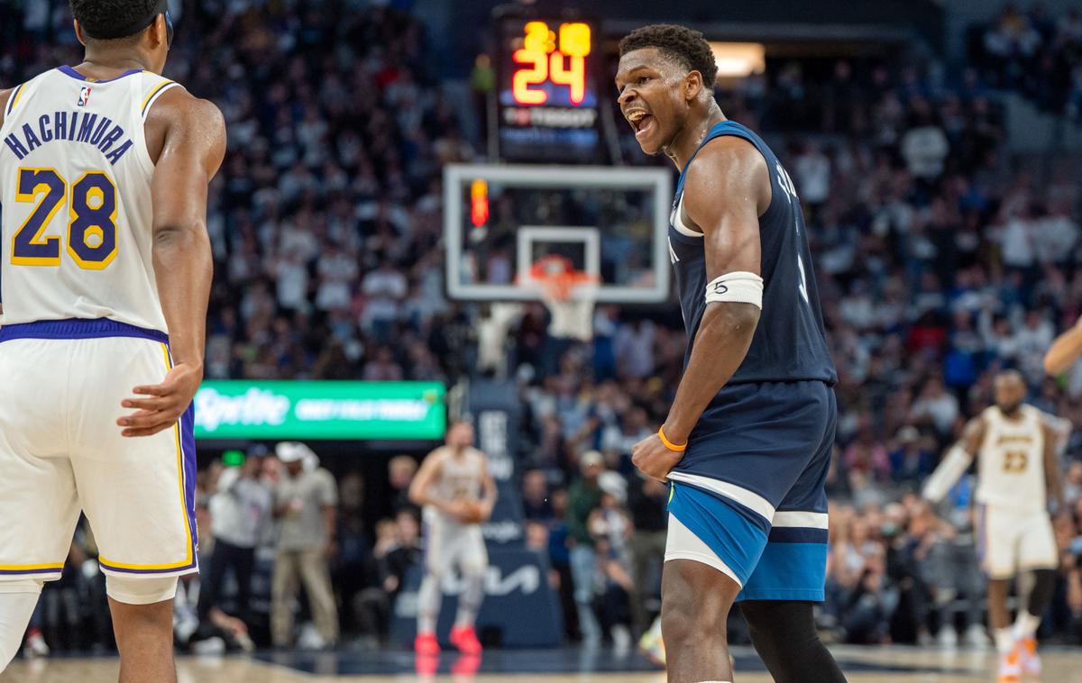 Anthony Edwards Minnesota Timberwolves | Anthony Edwards bo poskušal po Jezernikih izločiti še eno zasedbo iz Kalifornije. | Foto Reuters
