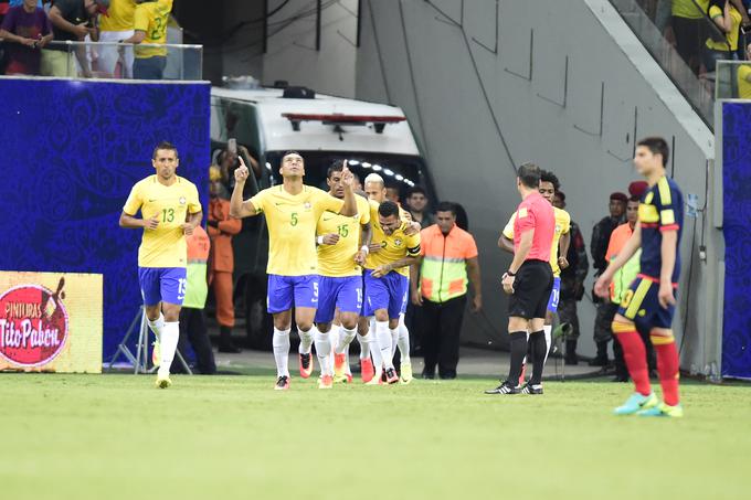 Casemiro se je ta mesec na kvalifikacijski tekmi s Kolumbijo vpisal med strelce. | Foto: Guliverimage/Getty Images
