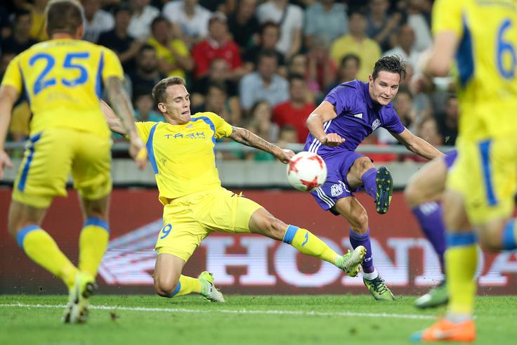 Domžalčani so v četrtek s 3:0 priznali premoč Marseillu, ki je napredoval s skupnim rezultatom 4:1. Slovenski kolektiv je proti bogatim Francozom prikazal atraktivne predstave. | Foto: Žiga Zupan/Sportida