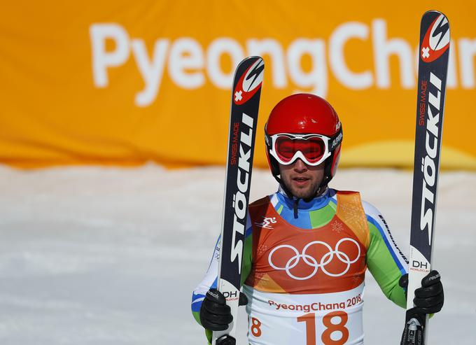 Martin Čater ima z olimpijskega smuka najboljšo uvrstitev od četverice Slovencev – 19. mesto. | Foto: Reuters