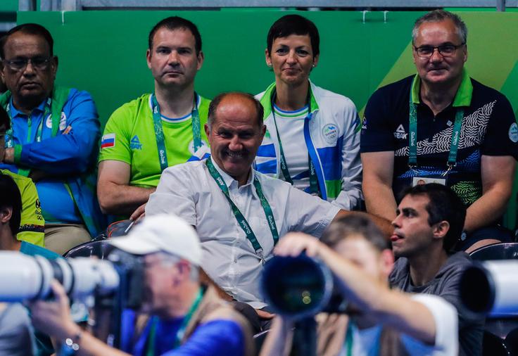 Tokićev tretji nastop v Riu je spremljala slovenska delegacija z ministrico Majo Makovec Brenčič na čelu. | Foto: Stanko Gruden, STA