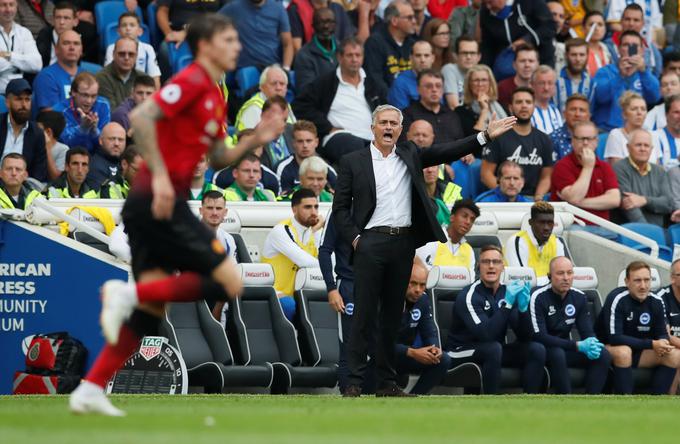 Jose Mourinho je v nedeljo z Manchester Unitedom izgubil proti Brightonu (2:3). | Foto: Reuters