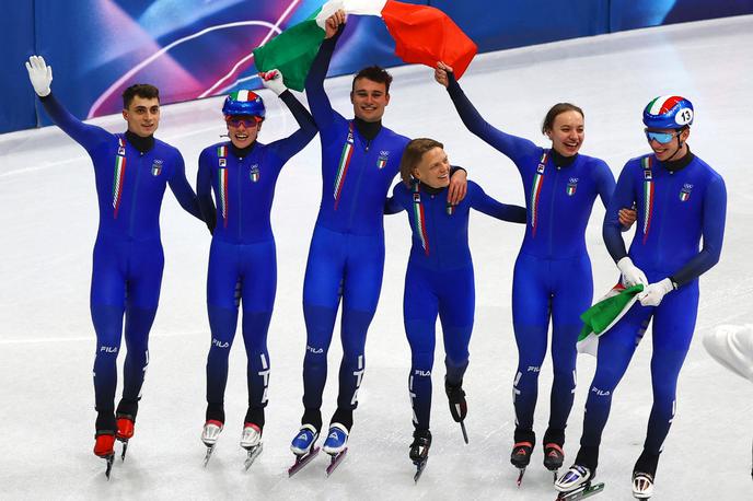 Pietro Sighel hitrostno drsanje | Italijani so zmagovalci mešane ekipne tekme v hitrostnem drsanju na kratke proge. | Foto Reuters
