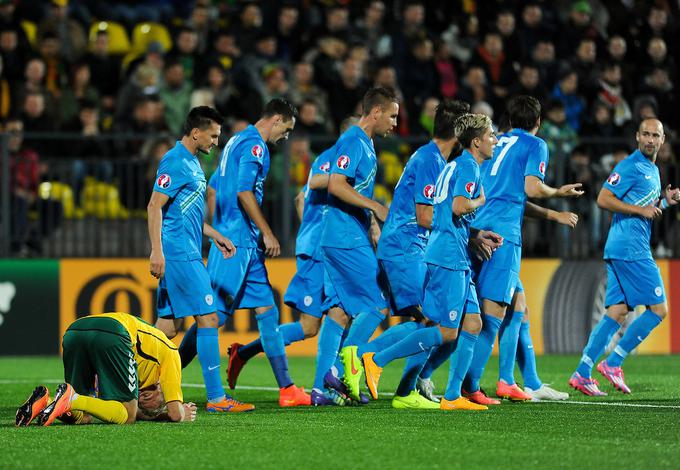 Slovenski nogometaši so leta 2014 v gosteh premagali Litvo z 2:0. Mnogih igralcev, ki so takrat branili slovenske barve, danes ni več v reprezentanci. | Foto: Sportida