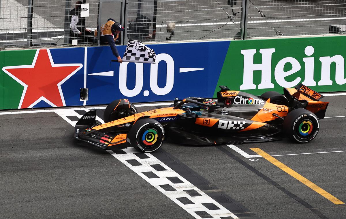 Zandvoort Oscar Piastri McLaren |  Oscar Piastri je ob svoji sedmi zmagi letos v Zandvoortu dosegel tudi dirkaški grand slam. | Foto Reuters