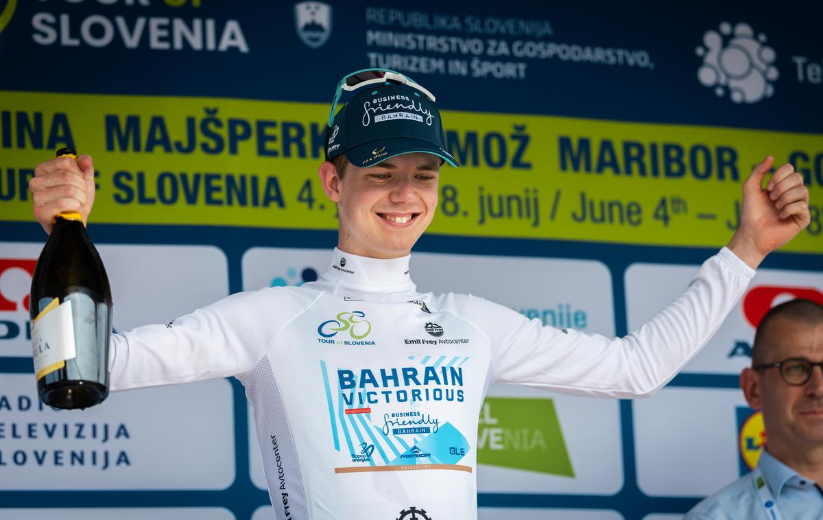 Jakob Omrzel, Po Sloveniji 2025 | Novomeški najstnik Jakob Omrzel je zdaj najboljši slovenski kolesar na dirki. | Foto Jure Banfi