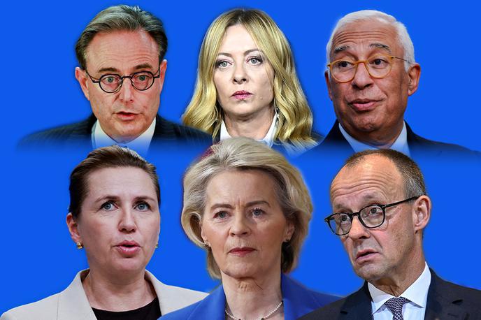 Bart De Wever, Giorgia Meloni, António Costa, Friedrich Merz, Ursula von der Leyen, Mette Frederiksen | Po maratonskem zasedanju so se voditelji EU dogovorili o financiranju Ukrajine na podlagi skupnega zadolževanja, čeprav se mu tri države niso pridružile. To ni bila rešitev, ki jo je sprva zagovarjala večina držav članic, saj so te želele za podporo ukrajinskemu vojnemu prizadevanju uporabiti zamrznjena ruska sredstva. Razplet vrha je zato jasno pokazal, kdo je iz pogajanj odšel kot zmagovalec in kdo kot poraženec. | Foto Reuters