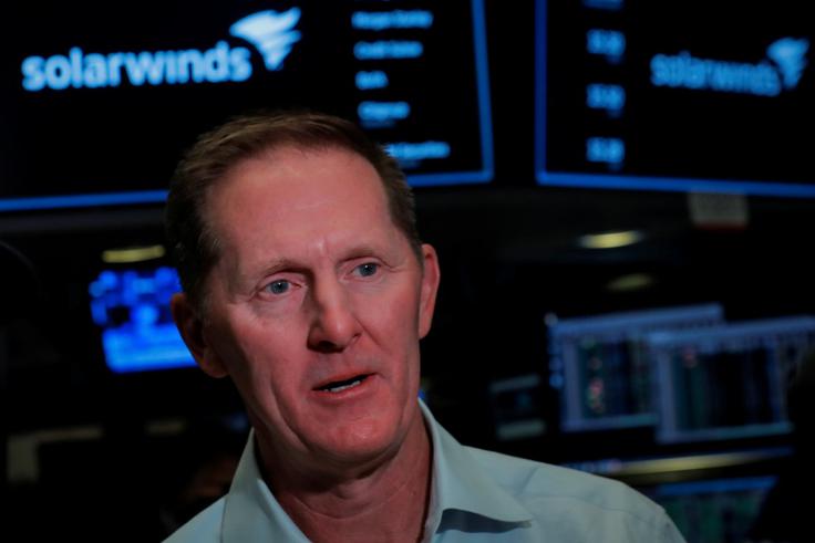 Razkritje hekerskega napada je bilo katastrofalno za delnico podjetja SolarWinds, katere cena je od petka do torkovega zaprtja newyorške borze upadla za več kot 23 odstotkov. Na fotografiji direktor družbe SolarWinds Kevin Thompson. | Foto: Reuters
