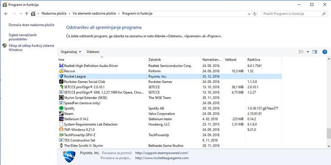 Orodje za odstranjevanje programov v Windows 10. | Foto: Matic Tomšič