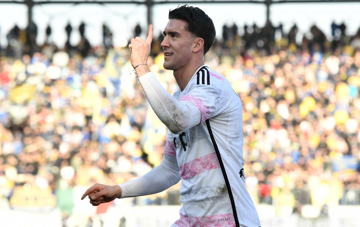 Juventus Dušan Vlahović |  Dušan Vlahović je zabil za zmago Juventusa z 2:1 nad Frosinonejem. | Foto Reuters