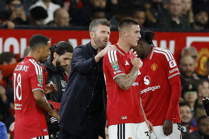 Benjamin Šeško | Trener Manchester Uniteda Michael Carrick je po ponesrečenem vstopu v sezono deležen vse večjega števila kritik. | Foto Reuters