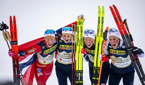 Norvežankam naslov svetovnih prvakinj v tekaški štafeti. Slovenke 11.