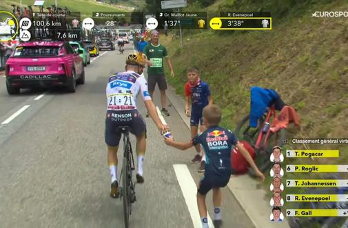 Čudovita poteza Remca Evenepoela tik pred odstopom s Toura #video