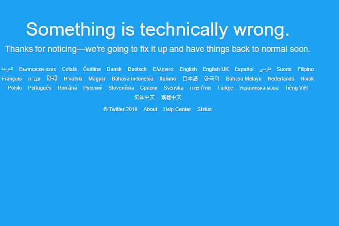 Twitter zaradi tehničnih težav nedostopen