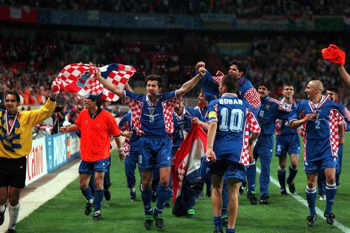 SP 1998 Francija | Hrvaška nogometna reprezentanca je krstni nastop na svetovnem prvenstvu kronala z izjemnim uspehom − tretjim mestom. | Foto Guliver/Getty Images