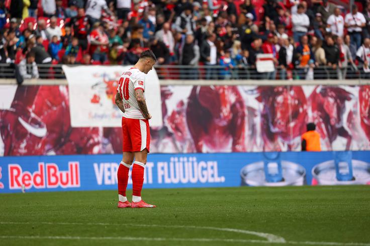 Benjamin Šeško je igral le dobrih pet minut. | Foto: Reuters
